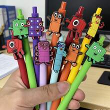1/6/12/18pcs Cube Building Block Ballpoint Pen, Cute Numeric Building Block Ballpoint Pen, Black Ink Quick-Drying Pen, Suitable For School, Home, Office, Classroom Rewards, Student Gifts - 6pcs - View 3
