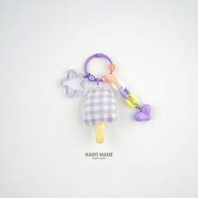 New DIY Cute Padded 3D Plaid Heart Keychain, Backpack Pendant, Gift For Couples & Besties - Multicolor - View 8