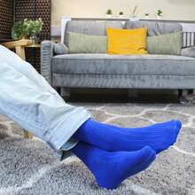 Sock Snob Sock Snob - 6 Pairs Multipack Mens Ribbed Dress Socks | Breathable Crew Cotton Socks - azul real - Ver 2