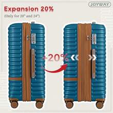 Joyway - equipaje mano Laggage de viaje expandible Hardside con bloqueo Tsa - Azul - Ver 4