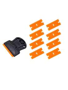 Mini Scraper Set With Replacement Blades, Single-Head Glass Cleaning Scraper, Nail Art Printing Steel Scraper, Plastic Or Metal Interchangeable Blade Scraper, Car Window Film Removal Cleaning Tool, Cleaning Degreasing Scraper For Kitchen Stove - Multicolor - View 12