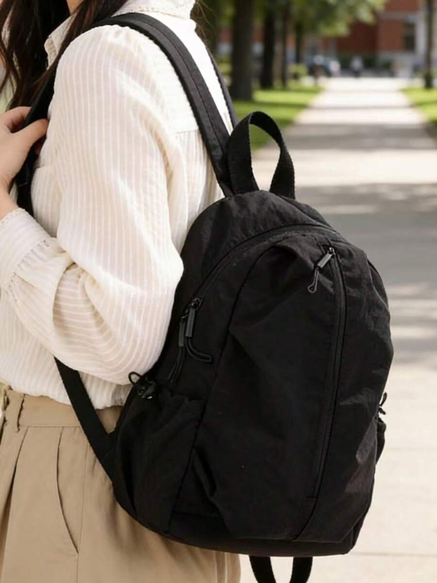 Women's Minimalist Casual Backpack, Lightweight Water-Resistant Nylon Daypack For Daily Commute, School & Travel - Multicolor - View 1