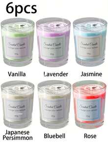 Juego de velas perfumadas con estilo Ins, velas perfumadas de cera de soja sin humo en frasco de vidrio, caja de regalo de velas para mujeres, velas perfumadas de soja de larga duración, fragancia para el hogar, decoración de habitaciones, regalo de cumpleaños, Acción de Gracias, ideal para regalar a familiares y amigos - Multicolor - Ver 24
