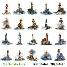 20 pièces/set Autocollants vintage faits à la main sur le thème du phare, imperméables. Convient pour le scrapbooking, les cahiers, les journaux intimes, la décoration d'albums de découpage - A - Voir 7