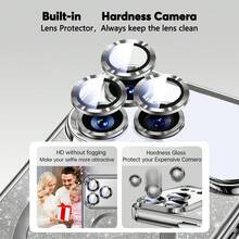 Hadaasi 1pc Silver Electroplated Magnetic Gradient Rhinestone Paper Brushed Space Case With Built-In Lens Protector Film, 2-In-1 Ultra-Thin Phone Case Compatible With Apple 17E/17Pro/17ProMax/Air/17/16Pro/16ProMax/16Plus/16/15Pro/15ProMax/15Plus/15/14Pro/14ProMax/14Plus/14/13Pro/13ProMax/13/12Pro/12ProMax/12/11ProMax/11/11Pro - Silver - View 7