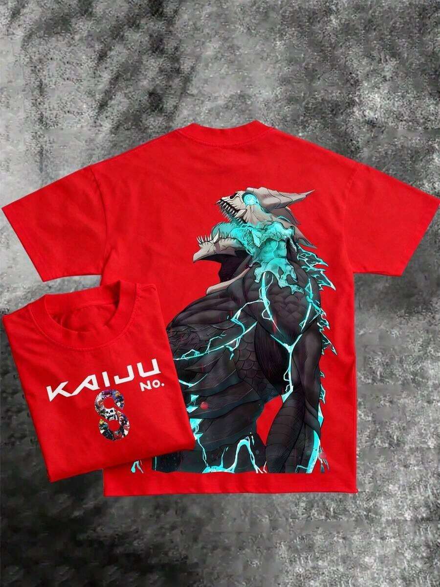 2026 Summer CollectionPure Cotton Men's Anime T-Shirt – Otaku Chic Manga Majesty Realm Fandom Flair Geek Groove Fashion Statement For Anime Lovers, Cool Graphic Tee For Fans, Stylish Casual Wear, Pop Culture Apparel, Must-Have For Anime EnthusiastsFree Shipping,  Within 24 Hours - 紅色 - 查看 1