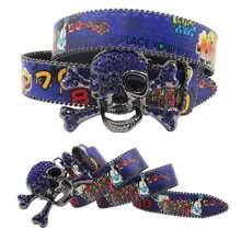 Pink Big Skull Punk Black Rhinestone Belt Rhinestone Soldier Belt Western Cowboy Y2K Fashion Belt Hip Hop Graffiti Summer, School Casual, Business, Boyfriend Husband Father Dad Men Gift, Daily Wear, Fashion, Teen, Outdoor, Vacation, Athletic, Travel, Street, Boho, Vintage Fall, Autumn, Halloween Autumn-Winter Accessories,Suitable For Teens, Youth,Men,Casual, Outdoor, Athletic, Vacation, Graduation Gifts, Birthday, Daily Wear JUIM - Nhiều màu - Xem 8