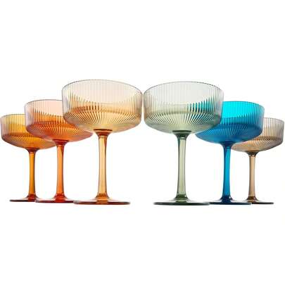 5 onzas (aprox. 90,8 g) Vasos de cóctel, martini y champán transparentes y a prueba de roturas de acrílico (no vidrio) - 4 pulgadas (aprox. 10,2 cm) de diámetro, 5,5 pulgadas (aprox. 14,0 cm) de altura, vasos de plástico reutilizables para cócteles, torre, interior y exterior (transparente, verde translúcido, azul translúcido)