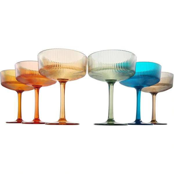 5 onzas (aprox. 90,8 g) Vasos de cóctel, martini y champán transparentes y a prueba de roturas de acrílico (no vidrio) - 4 pulgadas (aprox. 10,2 cm) de diámetro, 5,5 pulgadas (aprox. 14,0 cm) de altura, vasos de plástico reutilizables para cócteles, torre, interior y exterior (transparente, verde translúcido, azul translúcido)