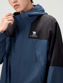 CAMEL CROWN Men's Outdoor Waterproof Windbreaker Jacket With UPF 1000 Cooling And Wind Resistance Performance - Penghu Blue Phantom Black - View 2