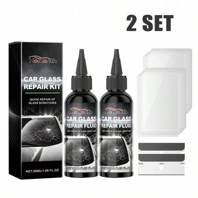 2SET Upgrade Car Windshield Crack Repair Kit Glass Repair Liquid For Cracks Glass Cracks Gone Repair Kit Windshield Repair Kit Quick Fix Windshield