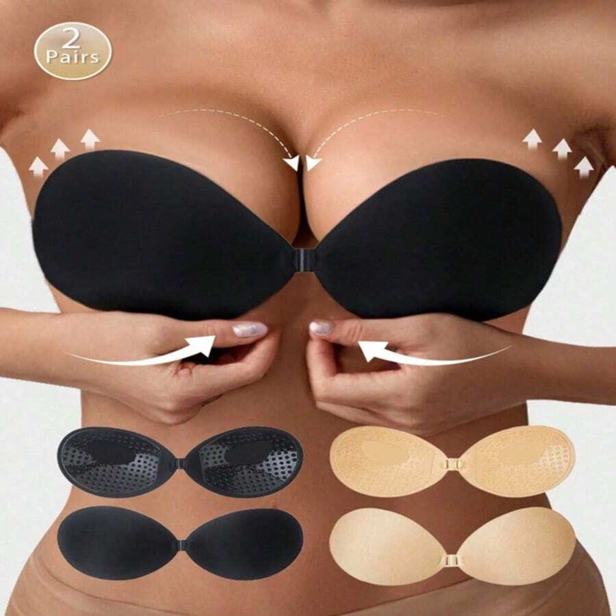 Seamless Silicone Bra Wireless Invisible Supportive Bra Breathable Sexy Deep V Lift Bra, Reusable For Small Bust - Round Cup - View 1