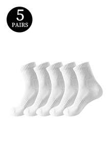 1 Pair/5 Pairs/6 Pairs/10 Pairs/20 Pairs Women's Casual Loop Mid-Calf Socks, Minimalist Comfortable Daily Wear, Unisex Long Socks - Multicolor - View 16