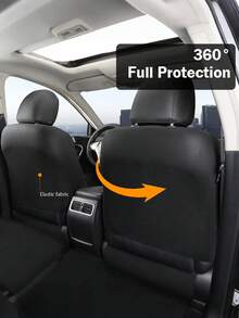 通用汽車座椅套組－2個前座或5件全套，PU皮革菱格紋絎縫，防滑底背，簡易安裝，適用於轎車、SUV與皮卡車，座椅套，內裝保護套件，汽車內裝配件 - 款式A - 查看 6