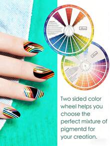 1pc International Standard Gradient Color Wheel, Tattoo Color Chart, Creative Color Palette And Mixing Table-An Art Teaching Tool With A Color Theory Guide, Suitable For Painting, Makeup Palettes, Classroom And Studio Reference Images - Multicolor - View 2