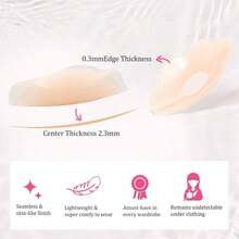 Reusable Silicone Nipple Covers For Women,Small Strong Adhesive Pasties,Seamless Washable Invisible Breast Cakes - 32 xu - Xem 5