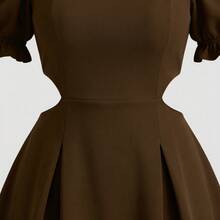 Women's Plus Size Short Dress, Open Style With Slit, Lightweight And Comfortable, Sizes 46 To 56 - Rust Brown - View 6