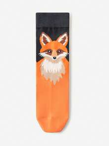 1/5 Pairs Cartoon Mid-Calf Socks, Cute Animal Fox Design Straight Tube Socks, Creative Socks For Women - Multicolor - View 13