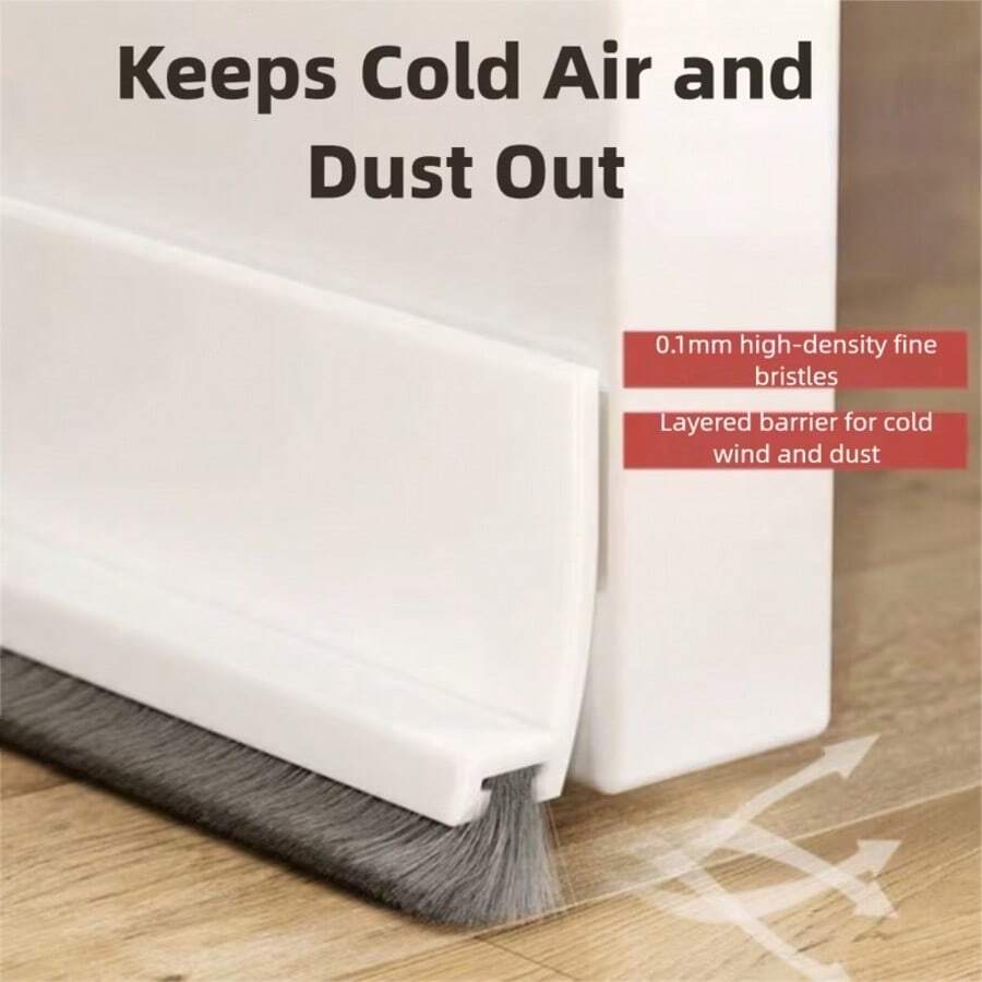 1pc 1m X 3cm Self-Adhesive Windproof Dustproof Door Bottom Seal Strip, Integrated Heat Insulation & Soundproof - B - View 1