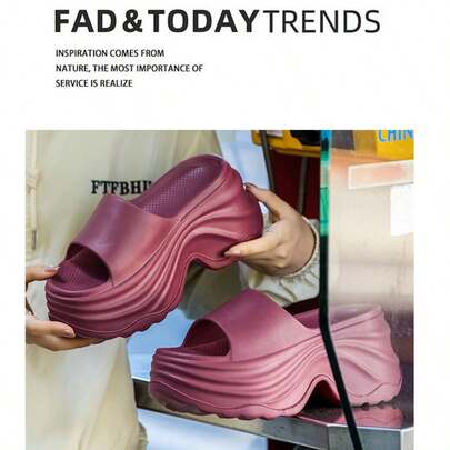 Dép đế xuồng EVA dày dặn mùa hè mới dành cho nữ, đế cao 8cm, dép lê và dép xỏ ngón ngoài trời, dép cao gót chống trượt, chống thấm nước, thích hợp đi biển cho nữ, quà tặng.