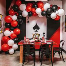 Globos de coche de carrera, 12 pulgadas, rojo, amarillo, negro, suministros para fiesta de coche, banderas a cuadros, globos de látex impresos para fanáticos de las carreras, fiestas de cumpleaños, - Póker - Ver 7