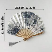 2pcs Vintage Floral Folding Fan With Tassel And Fan Sleeve– Handcrafted Chinese Style Dance Accessory, Portable And Decorative For Everyday Use And Special Occasions - 2PCS - 查看 4