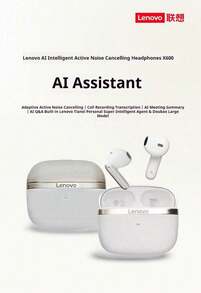 Lenovo AI Smart Earphones X600 Semi-In-Ear Simultaneous Interpretation Active Noise Canceling Bluetooth Conference Translation Wireless Earphones - View 2