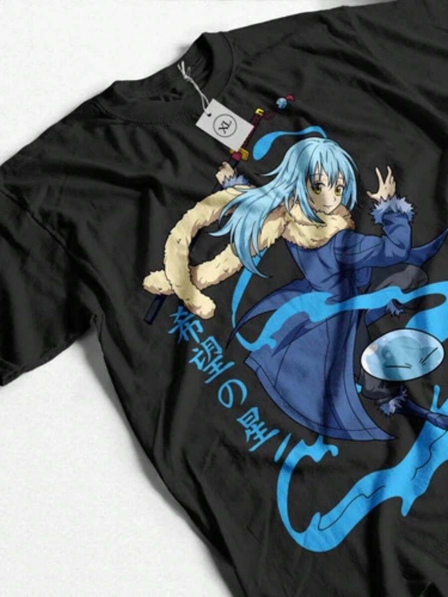 Anime Slime Rimuru Tempest Summer Water Graphic T-Shirt Size S-5XL - màu đen - Xem 1