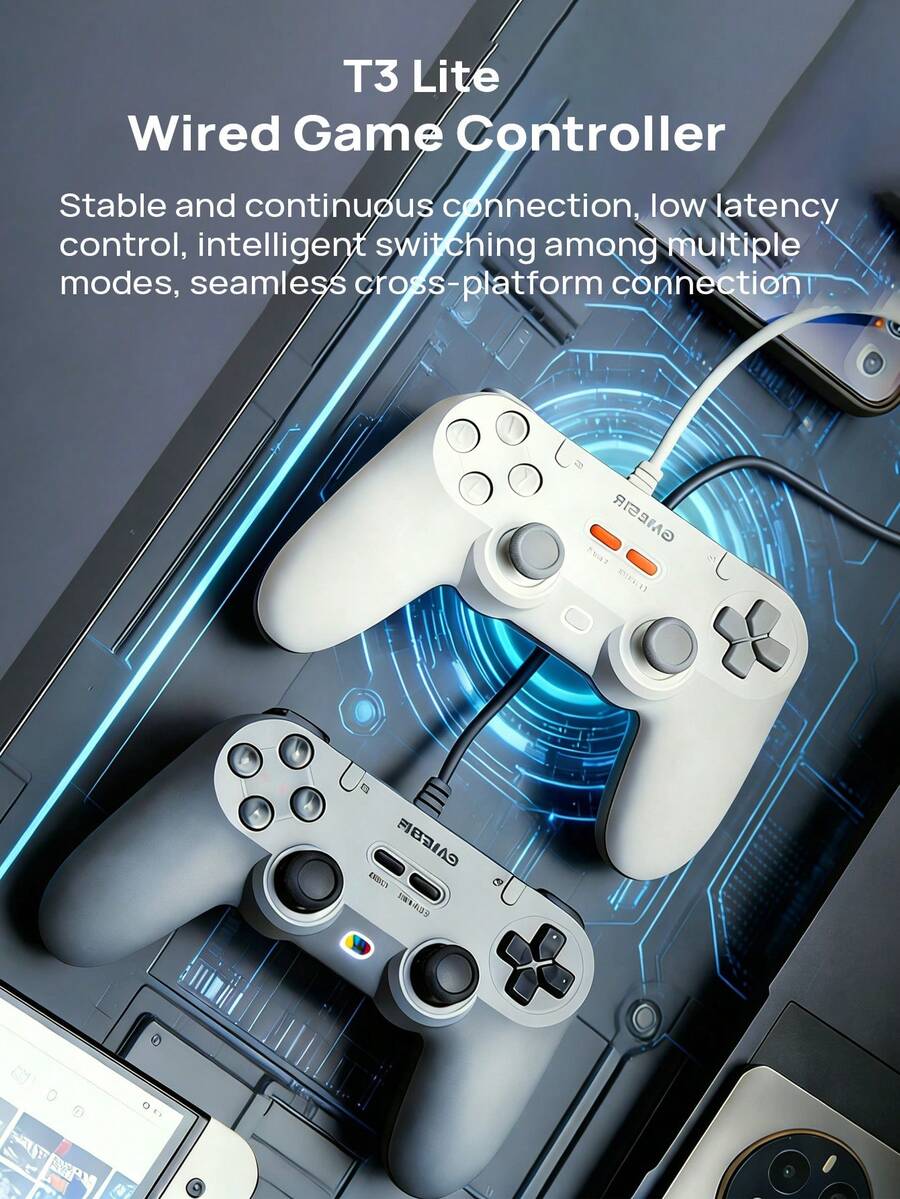 GAMESIR Manette de jeu filaire, connexion filaire, connexion USB, commutation intelligente entre plusieurs modes, connectivité multiplateforme transparente, compatible PC/Steam/Switch/Android/iOS, réponse instantanée, connexion stable et ininterrompue, contrôle à faible latence. - Voir 1