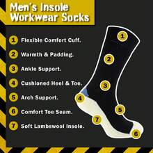 Sock Snob Sock Snob - Thick Wool Work Boot Socks | 3, 6, 12 Pair Multipack Heavy Duty Work Socks For Winter - 6 Pairs - View 5