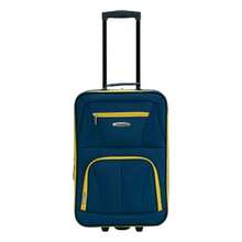 Rockland Fashion Softside - Juego de equipaje vertical - Azul marino/flor y brillo - Ver 2