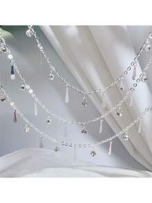 1米叠层水滴形水钻铜链，服装DIY链条配件，项链手链首饰制作材料批发 - 1米 - 查看 12