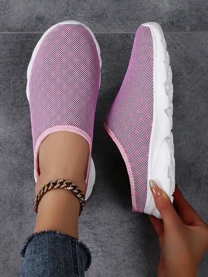 2026 New Women's Slip-On Mule Sandals, Breathable Mesh Upper, Casual Outdoor Flat Sandals For Summer