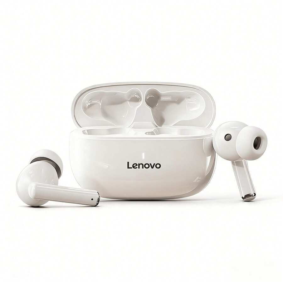 Lenovo TA210 Wireless Bluetooth Earphones - Long Battery Life, In-Ear Sports, ENC, Four-Microphone Intelligent Call Noise Cancellation, White/Moon Rock White, Black - Gift Design - Cherry Blossom White - View 1