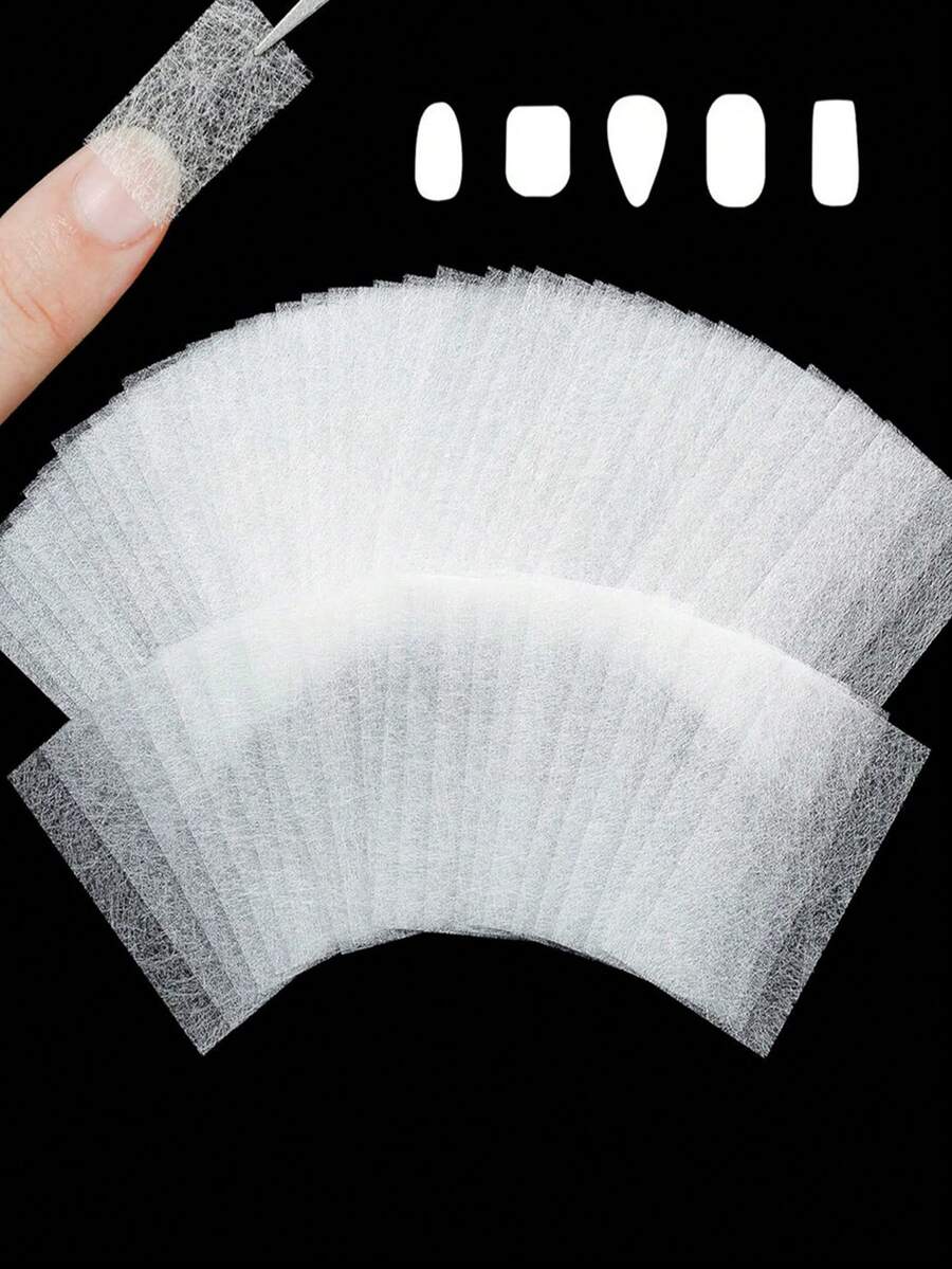 5/10/20/50 Piezas Envoltura de fibra de vidrio y seda para reparación de uñas, pegatina de protección y extensión fuerte para arte de uñas en casa o salón - Multicolor - Ver 1