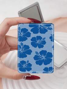 1PC Pastoral British Style Floral Series Makeup Mirror, Foldable, Lightweight, Ultra-Thin, Convenient, Durable PU Leather, Suitable For Various Occasions, Travel, Parties, Work, School, Suitable For All Ages, Universal - Multicolor - View 15