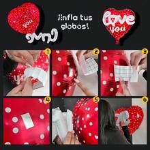 Kit racion de Globos Metálicos de Corazones + Letrero Metálico "LOVE" Bouquet Regalo para Fiestas 14 de Febrero San Valentin  (Oro rosa) - Oro rosa - Ver 4