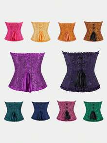 Áo corset kiểu retro thanh lịch, áo bustier buộc dây, áo croptop ôm eo, thích hợp cho đám cưới, tiệc tùng, Halloween, trang phục ngày lễ. - Nhiều màu - Xem 10