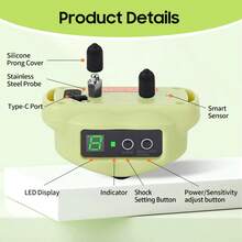 Lightweight Anti-Barking Dog Collar, Multi-Mode Adjustable Training Collar With 8 Sensitivity Levels & 3 Training Modes (Sound / Vibration / Shock), 1‑5 Levels For Vibration & Shock, Effective Anti-Barking Device For Dogs. - Collar Anti-barking Device - ZX13 - Electric Shock Version - Yellow - View 4