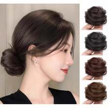 猫耳假发发髻发夹，蓬松假发髻发饰，可爱甜美双发髻发夹，假发环双发髻盘发，花朵发髻发饰 HA2770 - 彩色 - 查看 7