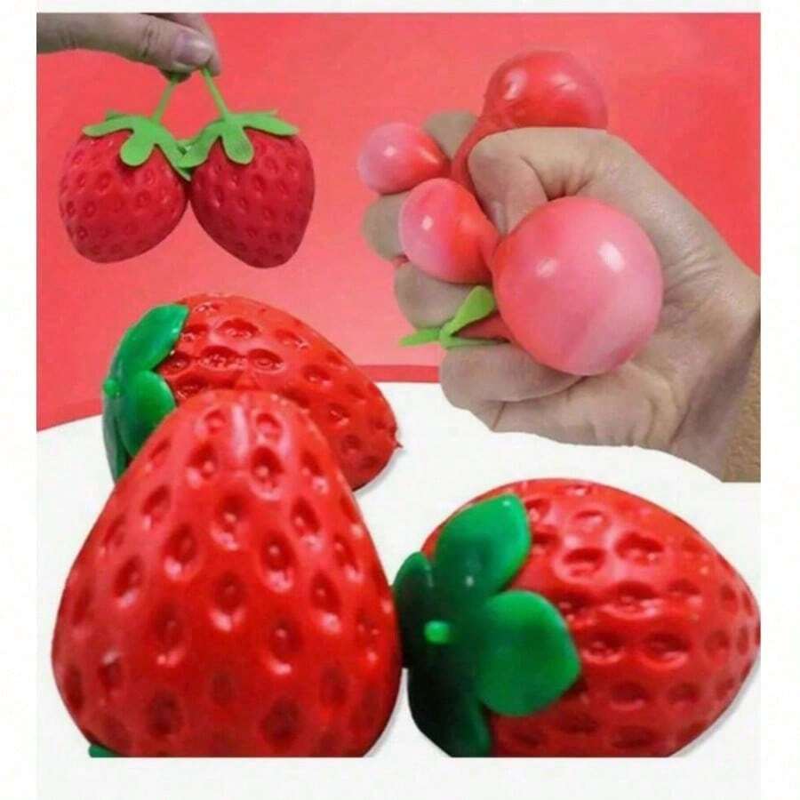 1 chiếc đồ chơi bóp mềm hình bánh tart dâu tây mới - Giảm căng thẳng với độ đàn hồi chậm, thích hợp làm quà tặng ngày lễ, quà tặng vui nhộn và dễ thương, quà sinh nhật, quà Phục sinh, quà Halloween, quà Giáng sinh, quà tặng tiệc tùng, đồ chơi bóp mềm, đồ chơi giảm căng thẳng bóp mềm, Nee Doh, bánh bao bóp mềm.