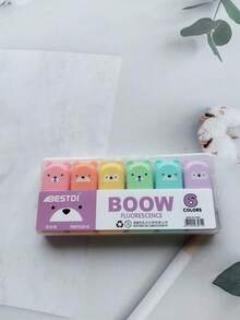 Bộ bút huỳnh quang mini, bút huỳnh quang Macaron 6 màu, lý tưởng để đánh dấu trang và bảo vệ mắt của học sinh trong khi viết - Nhiều màu - Xem 6