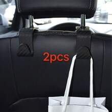 4 piezas/2 piezas/1 pieza Ganchos resistentes para coche, ganchos de almacenamiento multifunción ocultos para el asiento trasero, diseño grueso - Negro - Ver 12