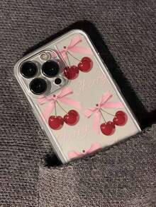 Funda protectora de teléfono con estampado transparente, perforada, artística y de alta tecnología, de color cereza, resistente a golpes y rayones, compatible con fundas para celular  11/11 pro/11 pro max/12/12 pro/12 pro max/13/13 pro/13 pro max/14/14 pro/14 pro max/15/15 pro/15 pro max/16/16 pro/16 pro max/17/17 pro/17 pro max - Estilo (1 pieza) - Ver 4