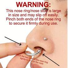 5件/2件套装假鼻环，假鼻中隔环，适合任何女性身体饰品，适合日常佩戴、派对、音乐节、送礼、海滩度假、节日（春节、万圣节、情人节、复活节、圣诞节）及各种场合。 - 彩色 - 查看 6