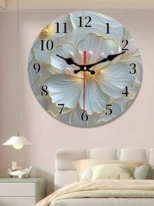 Elegant Wooden Wall Clock - Silent Operation, Modern Quartz Movement, Round Plastic Frame | Ideal For Living Room, Bedroom, Office Decor | Perfect Gift - Multicolor - View 5