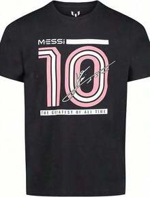 2026 World Cup Shirt, Soccer Fan Tee, Jerseys For Men, Summer Fits For Men, Messis Kicking Soccer Ball GOAT Boys Black T-Shirt Boys Sizes 100% Cotton Graphic Tees, Sports Fan Giftsummer Outfits For Women2026  World Cup - 黑色 - 查看 1