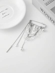 1件简约几何不对称仿宝石珍珠流苏胸针，优雅奢华，适合度假旅行、派对、日常休闲、情侣约会、女士节日百搭珠宝礼品 - 胸針 - 查看 7