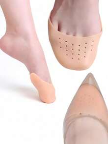 1/2 Pairs Silicone Toe Protectors, Suitable For High Heels And Ballet Shoes, Soft & Comfortable, Adjustable Size, Anti-Friction Breathable Forefoot Pads - / - View 1