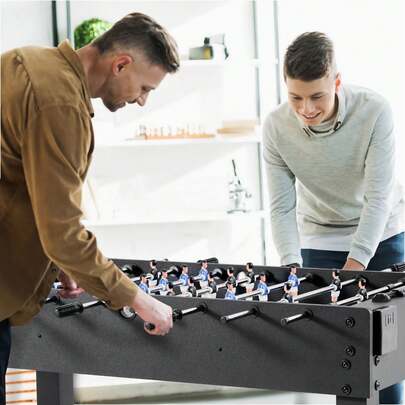 VEVOR Foosball Table, 121 Cm Standard Size Table, Indoor Full Size Foosball Tables For Home, Family, And Game Room, Durable Soccer Set, Includes 2 Balls, Score Keeper, And 2 Cup Holders
